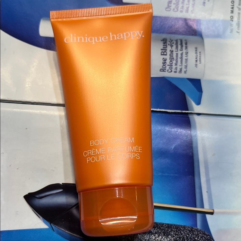 Clinique Happy Scented body cream 2.5 oz New+ happy 30ml+cosmetic bag SET